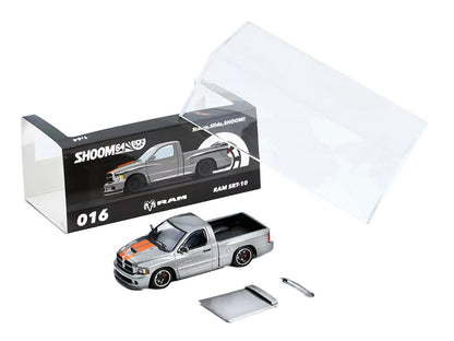 2003 Dodge Ram SRT-10 Pickup Truck Gray Metallic Orange Stripes 1/64 Diecast
