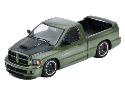2003 Dodge Ram SRT-10 Pickup Truck Green Metallic Matt Black Hood 1/64 Diecast