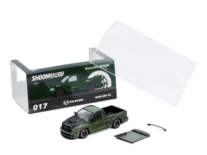 2003 Dodge Ram SRT-10 Pickup Truck Green Metallic Matt Black Hood 1/64 Diecast