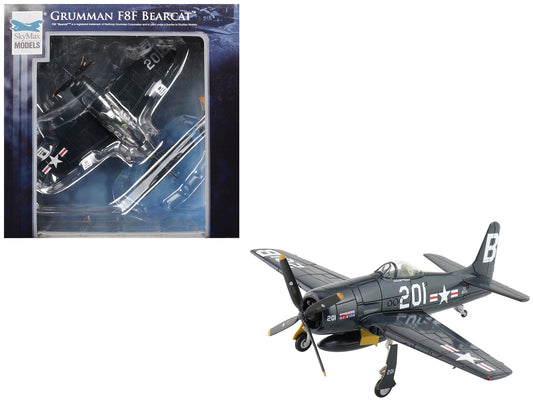 Grumman F8F-2P Bearcats Fighter Aircraft "121714 Duxford (Restored Plane)" (2014) United States Navy "SkyMax Flying Heroes" 1/72 T&y Diecast Model by Hobby Master