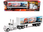 Peterbilt 379 Truck White with Dry Van Trailer "Truckers Rule America" "Long Haul Truckers" Series 1/32 Diecast Model by New Ray