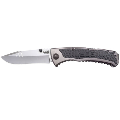 SOG Sideswipe Assisted Folding Knife 3.4" Clip Point Blade Aluminum Handles with GRN Inserts