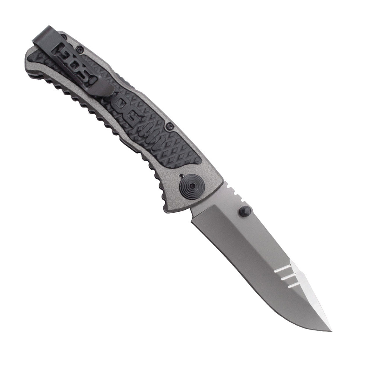 SOG Sideswipe Assisted Folding Knife 3.4" Clip Point Blade Aluminum Handles with GRN Inserts