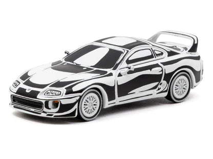T&yota Supra "Designed by Joshua Vides" Black and White "Hobby64" Series 1/64 T&y Diecast Model Car by Tarmac Works