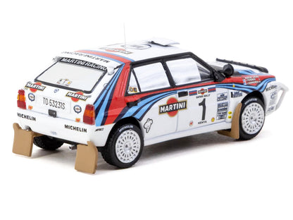 Lancia Delta HF Integrale #1 Juha Kankkunen - Juha Piironen "Martini Racing" 2nd Place "Safari Rally" (1992) "Hobby64" Series 1/64 Diecast Model Car by Tarmac Works
