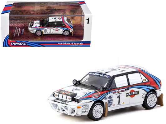 Lancia Delta HF Integrale #1 Juha Kankkunen - Juha Piironen "Martini Racing" 2nd Place "Safari Rally" (1992) "Hobby64" Series 1/64 T&y Diecast Model Car by Tarmac Works