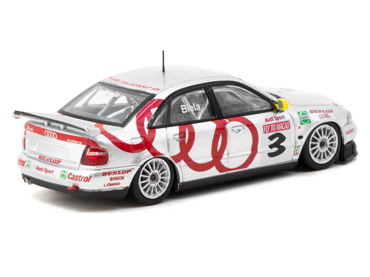 Audi A4 Quattro #3 Frank Biela Winner "Macau Guia Race" (1996) "Hobby64" Series 1/64 Diecast Model Car by Tarmac Works