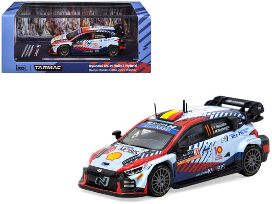 Hyundai i20 N Rally1 Hybrid #11 Thierry Neuville - Martijn Wydaeghe Winner "Rallye Monte-Carlo" (2024) "Hobby64" Series 1/64 T&y Diecast Model by Tarmac Works