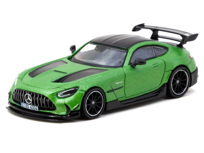 Mercedes-Benz AMG GT Black Series Green Metallic with Black Top and Hood Stripes "Global64" Series 1/64 Diecast Model by Tarmac Works