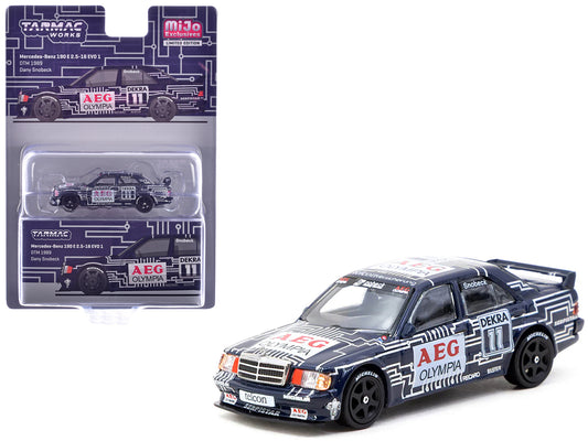Mercedes-Benz 190 E 2.5-16 EVO 1 #11 Dany Snobeck "Deutsche Tourenwagen Meisterschaft (DTM)" (1989) "Global64" Series 1/64 T&y Diecast Model by Tarmac Works