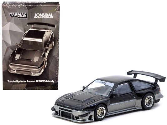 T&yota Sprinter Trueno AE86 Widebody RHD (Right Hand Drive) "Jonsibal Designworks" Black and Gray Metallic "Global64" Series 1/64 T&y Diecast Model by Tarmac Works
