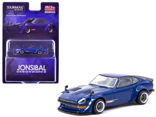 Nissan Fairlady Z S30 Widebody RHD (Right Hand Drive) "Designed by Jon Sibal" Blue Metallic "Global64" Series 1/64 T&y Diecast Model Car by Tarmac Works
