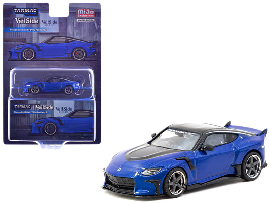 Nissan VeilSide FFZ400 Fairlady Z RHD (Right Hand Drive) Blue Metallic with Black Top "Global64" Series 1/64 T&y Diecast Model by Tarmac Works