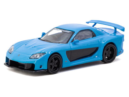 Mazda RX-7 "VeilSide Fortune7" RHD (Right Hand Drive) Blue "Global64" Series 1/64 T&y Diecast Model Car by Tarmac Works