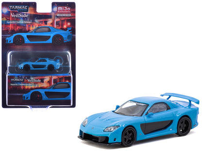 Mazda RX-7 "VeilSide Fortune7" RHD (Right Hand Drive) Blue "Global64" Series 1/64 T&y Diecast Model Car by Tarmac Works