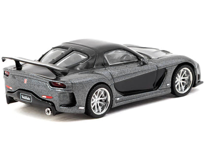 Mazda RX-7 "VeilSide Fortune7" RHD (Right Hand Drive) Gray Metallic and Black "Global64" Series 1/64 Diecast Model Car by Tarmac Works