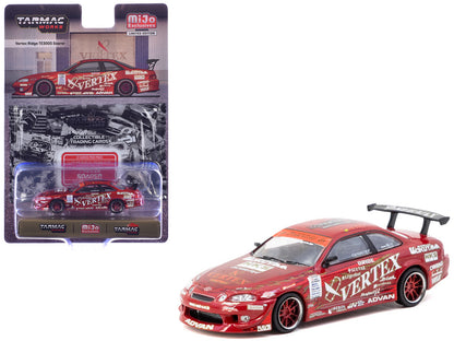 T&yota VERTEX Ridge TE3005 Soarer RHD (Right Hand Drive) Red Metallic with Graphics and Tarmac Cards "Global64" Series 1/64 T&y Diecast Model Car by Tarmac Works