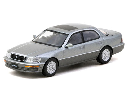 Lexus LS400 RHD (Right Hand Drive) Flint Gray Metallic "Global64" Series 1/64 Diecast Model Car by Tarmac Works