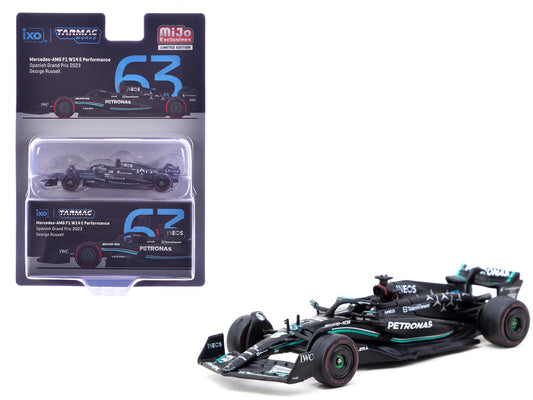 Mercedes-AMG F1 W14 E Performance #63 George Russell 3rd Place Formula One F1 "Spanish GP" (2023) "Global64" Series 1/64 T&y Diecast Model Car by Tarmac Works