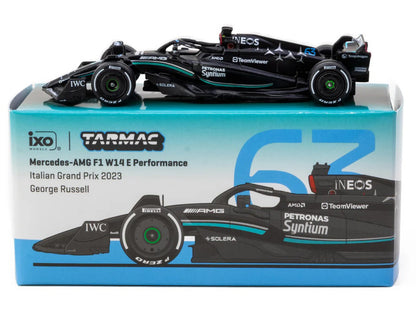 Mercedes-AMG F1 W14 E Performance #63 George Russell Formula One F1 "Italian GP" (2023) "Global64" Series 1/64 T&y Diecast Model Car by Tarmac Works