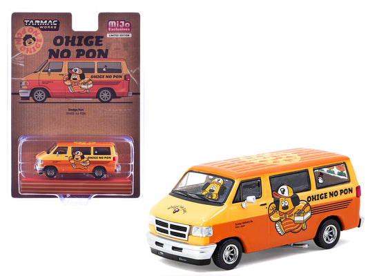 Dodge Van "Ohige no Pon" Orange Two-Tone "Global64" Series 1/64 T&y Diecast Model by Tarmac Works