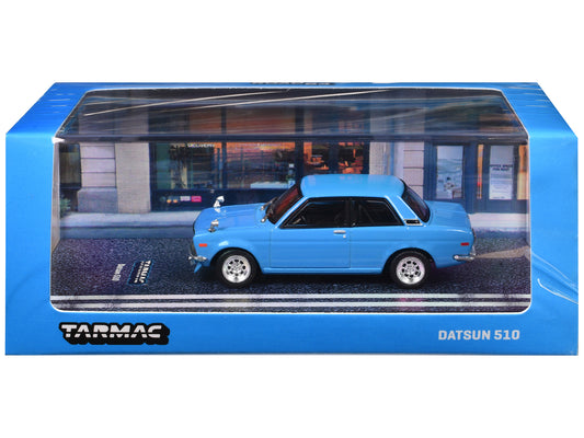 Datsun 510 Light Blue "Road64" Series 1/64 T&y Diecast Model Car by Tarmac Works