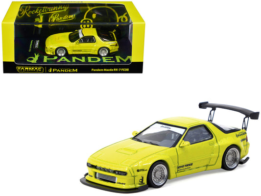 Mazda RX-7 FC3S Pandem Yellow Metallic "Road64" Series 1/64 T&y Diecast Model Car by Tarmac Works