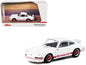 Porsche 911 Carrera RS 2.7 Lightweight White with Red Stripes "Collab64" Series 1/64 T&y Diecast Model Car by Schuco & Tarmac Works