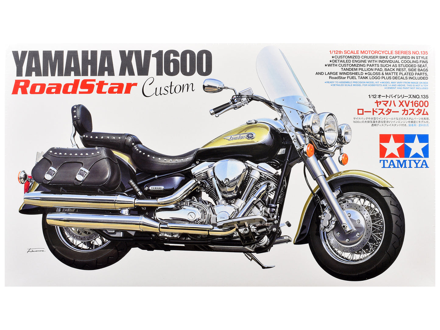 Model Kit Yamaha XV1600 RoadStar Custom Motorcycle 1/12 Scale Model by Tamiya