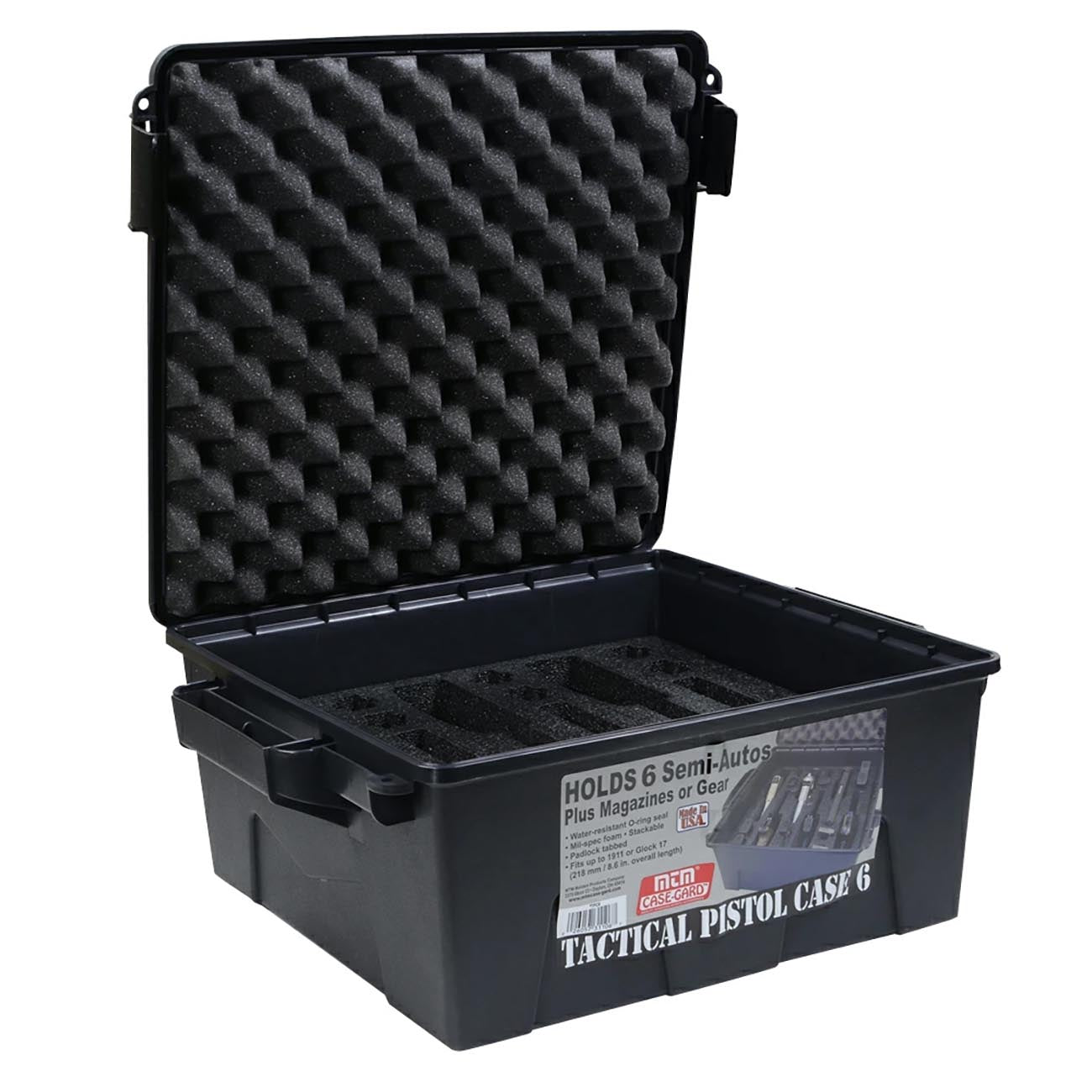 MTM Tactical Semi-Automatic Handgun Case - 6 Pistol (Dark Gray)