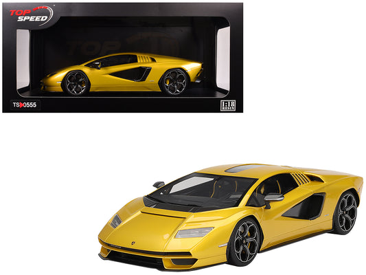 Lamborghini Countach LPI 800-4 New Giallo Orion Gold Metallic 1/18 Model Car by Top Speed T&y