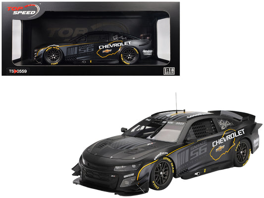 Chevrolet Camaro ZL1 #24 "Hendrick Motorsports Test Car" Matt Black with Graphics 1/18 Model Car by Top Speed T&y