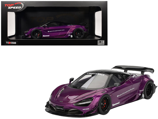 McLaren 720S "LB-Works" Purple Metallic with Black Top 1/18 Model Car by Top Speed T&y