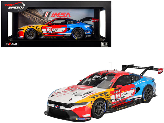 Ford Mustang GT3 #64 Mike Rockenfeller - Harry Tincknell "Ford Multimatic Motorsports" "Motul Course de Monterey - Laguna Seca" (2024) 1/18 Model Car by Top Speed T&y