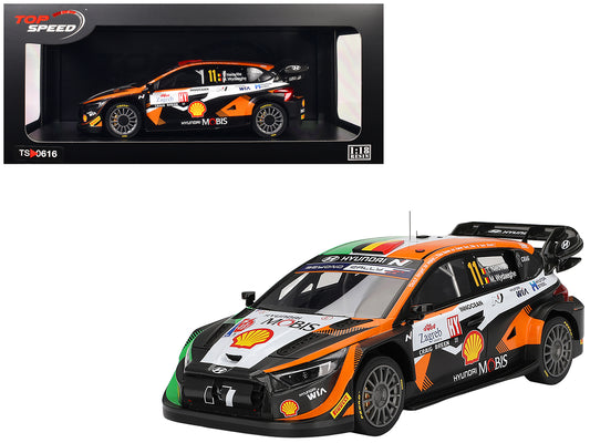Hyundai i20 N Rally1 Hybrid #11 Thierry Neuville - Martijn Wydaeghe "Hyundai Shell Mobis WRT"  Winner "Rally Croatia Power Stage" (2023) 1/18 Model Car by Top Speed T&y