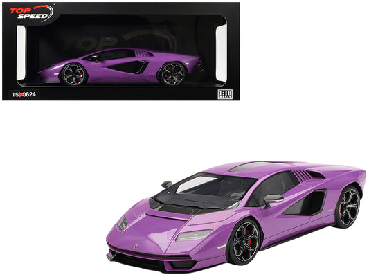Lamborghini Countach LPI 800-4 Viola 30th Purple Metallic 1/18 Model Car by Top Speed T&y