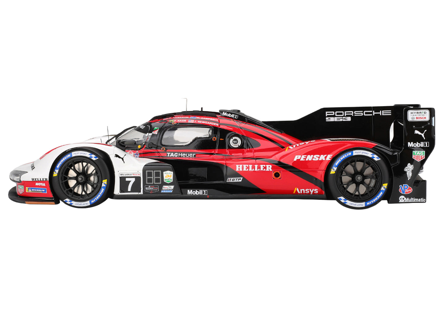 Porsche 963 #7 Dane Cameron - Matt Campbell - Felipe Nasr - Josef Newgarden "Porsche Penske Motorsport" Winner IMSA "24 Hours of Daytona" (2024) 1/18 Model Car by Top Speed