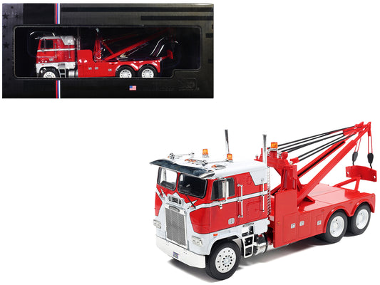 1987 Freightliner FLA Tow Truck Red and White 1/43 T&y Diecast Model by IXO Models