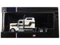 1995 Kenworth W900 Truck Tractor White with Black and Gold Stripes 1/64 Diecast Model by IXO Models