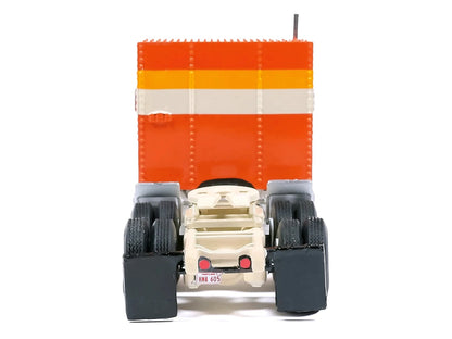 1980 GMC General Truck Tractor Orange with Stripes 1/64 Diecast by IXO Models