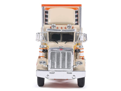 1973 Peterbilt 359 Truck Tractor Sleeper Cab Orange Yellow Stripes Refrigerate