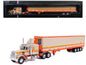 1973 Peterbilt 359 Truck Tractor Sleeper Cab Orange Yellow Stripes Refrigerate