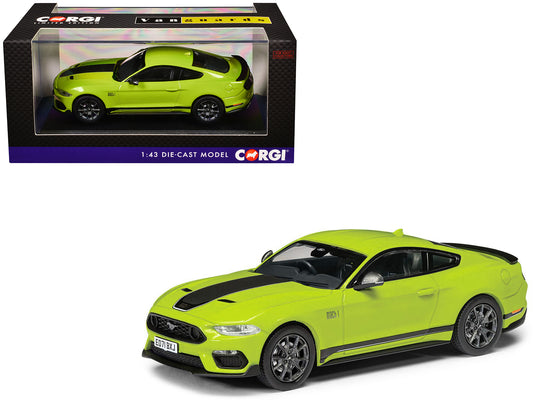 Ford Mustang Mk6 Mach 1 RHD (Right Hand Drive) Grabber Yellow with Black Stripes "Vanguards" Series 1/43 T&y Diecast Model Car by Corgi