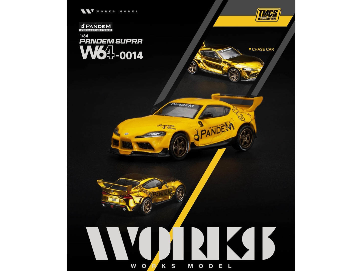 Pandem Supra Yellow "The Model Car Show Malaysia 2026" 1/64 T&y Diecast Model Car by Works Model