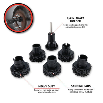 Performance Tool Wheel Hub Resurfacing Kit (6-Piece)