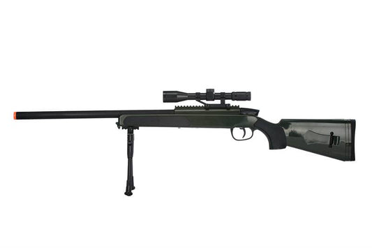 415 FPS Airsoft MK51 Bolt Action Sniper Rifle W/ Scope & Bi-Pod - Olive Drab