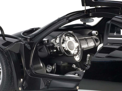 Pagani Huayra Gloss Black with Silver Stripes and Wheels 1/12 Model Car by Autoart <h2>Pagani Autoart</h2> <p>High-quality diecast perfect for collectors enthusiasts. Features detailed interior exteri