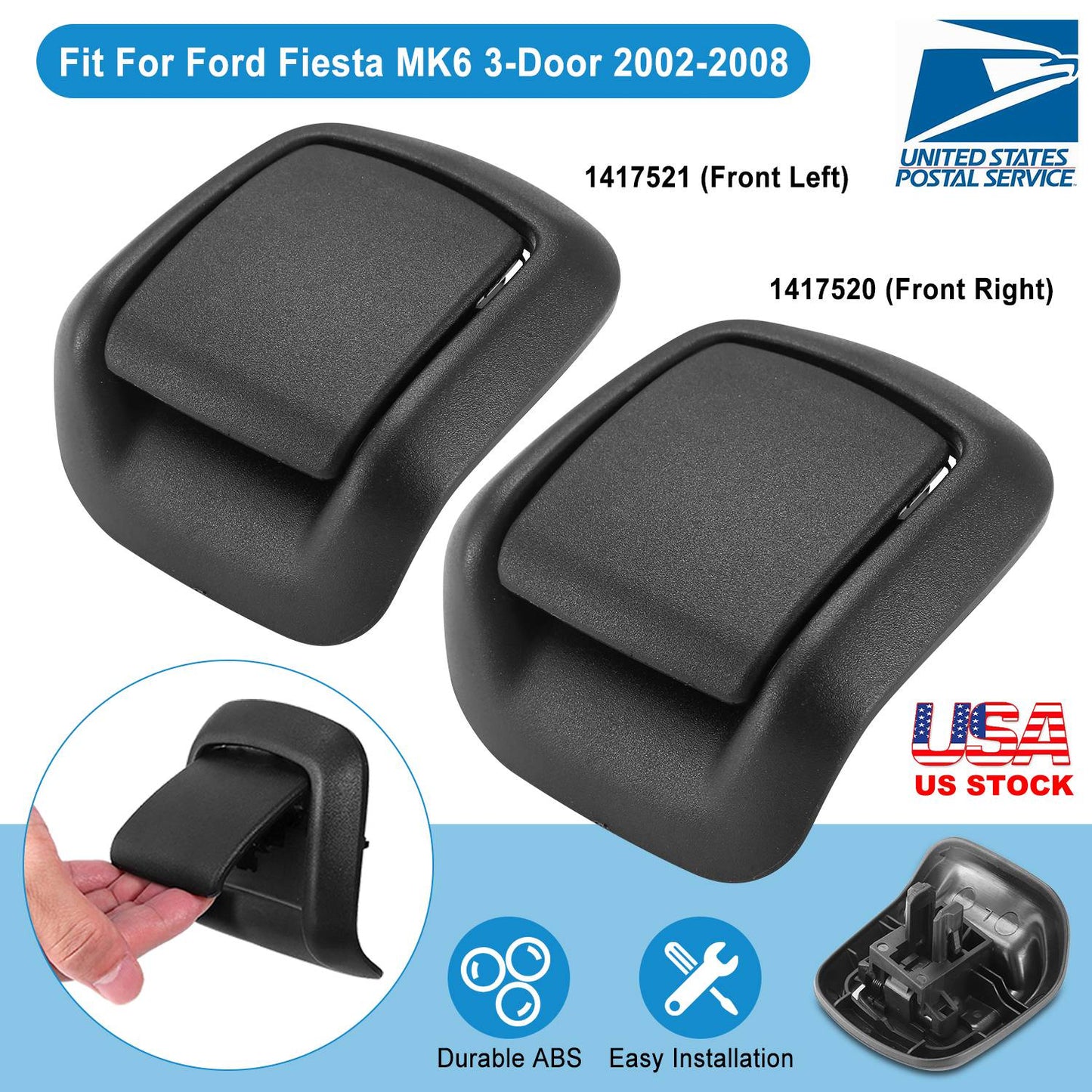 1 Pair Car Seat Release Handles For Ford Fiesta Mk6 2002-2008 Auto Recliner Fro