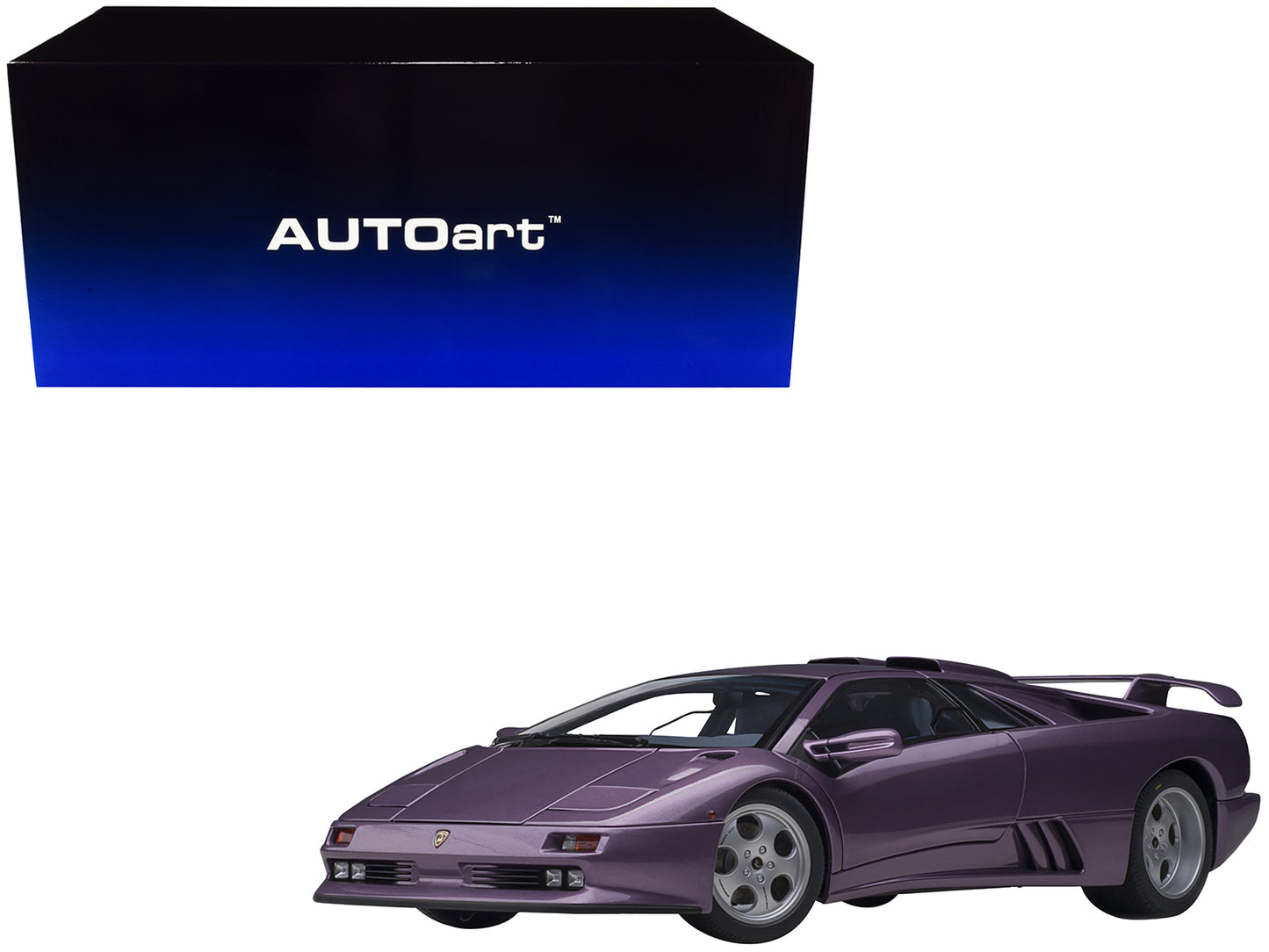 Lamborghini Diablo SE30 Jota Viola / Purple Metallic with Blue Interior 1/18 Model Car by Autoart <h2>Lamborghini Autoart</h2> <p>High-quality diecast perfect for collectors and enthusiasts. Features