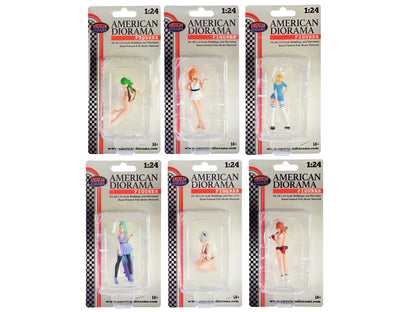 "Cosplay Girls" 6 piece Figure Set for 1/24 Scale Models by American Diorama <h2>"Cosplay Diorama</h2> <p>High-quality diecast model car perfect collectors and enthusiasts. Features detailed interior